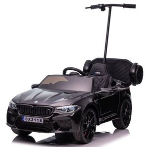 mamido  Elektrické autíčko BMW M5 lakované čierne s vodiacou tyčou