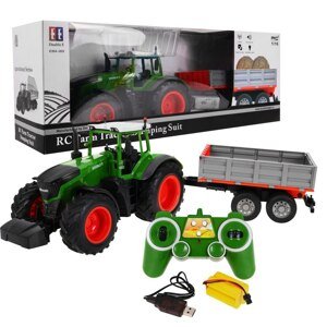 mamido  Traktor na diaľkové ovládanie s vlečkou R / C 1:16 zelený