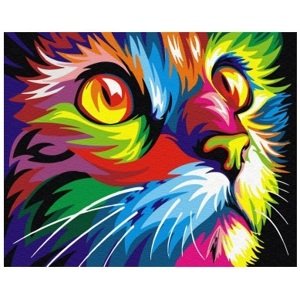 mamido  Maľovanie podľa čísel Dúhová mačka 40x50 cm