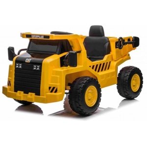 mamido  Detské elektrické autíčko Caterpillar sklápač žltý