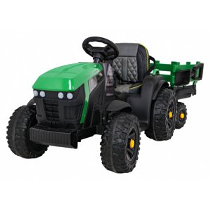 mamido  Detský elektrický traktor Farmer s vlečkou a lopatou zelený