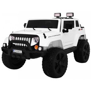 mamido  Detské elektrické autíčko Jeep Mighty 4x4 biele