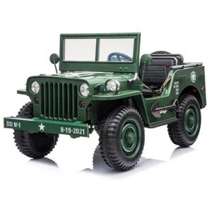mamido  Detský elektrický Jeep Willys 4x4 trojmiestny zelený