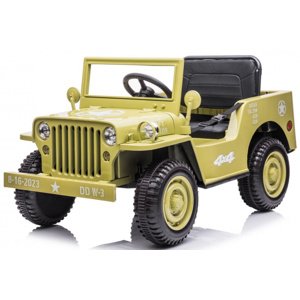 mamido  Detský elektrický vojenský Jeep Willys 4x4 béžový