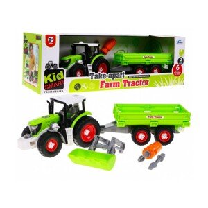 mamido  Konštrukčný traktor s prívesom zelený