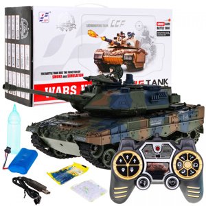 mamido  Tank na diaľkové ovládanie R/C s dymovými efektmi 1:18 zelený