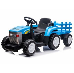 Mamido  Mamido Detský elektrický traktor New Holland T7 M s prívesom modrý