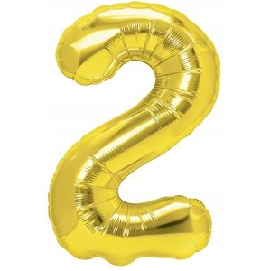 mamido  Fóliový balónik číslo 2 zlatý 40 cm