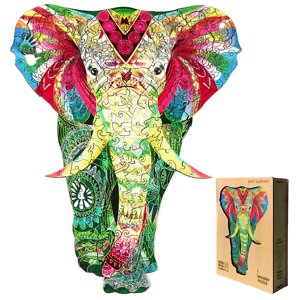 WOODBESTS  WOODBESTS Drevené puzzle slon 301 dielov